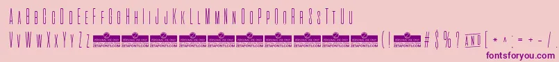 フォントAlienscowsThinTrial – ピンクの背景に紫のフォント