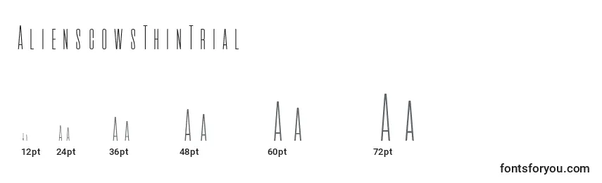 AlienscowsThinTrial Font Sizes