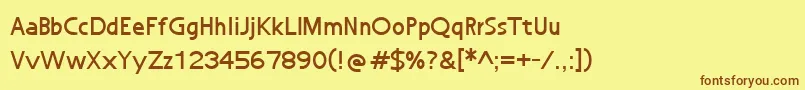 NuWorld Font – Brown Fonts on Yellow Background