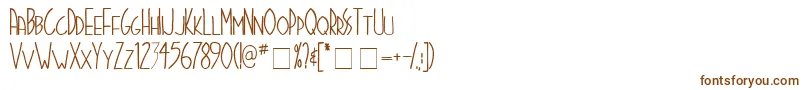 Stigmata-fontti – ruskeat fontit valkoisella taustalla