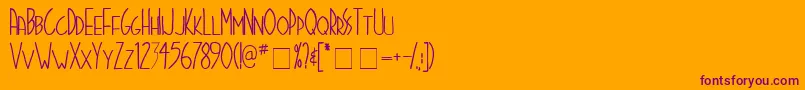 Stigmata Font – Purple Fonts on Orange Background