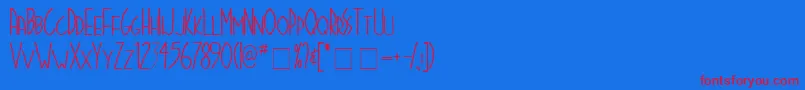Stigmata-fontti – punaiset fontit sinisellä taustalla