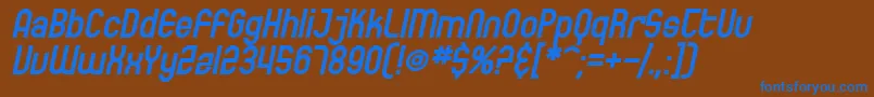 SfEccentricOpusBoldOblique Font – Blue Fonts on Brown Background