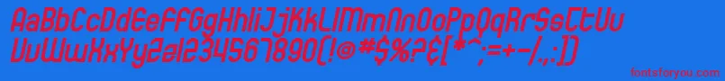 SfEccentricOpusBoldOblique Font – Red Fonts on Blue Background
