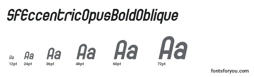 Размеры шрифта SfEccentricOpusBoldOblique