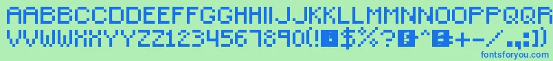 フォントSmallPixel – 青い文字は緑の背景です。