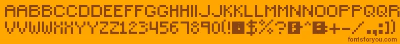 SmallPixel Font – Brown Fonts on Orange Background