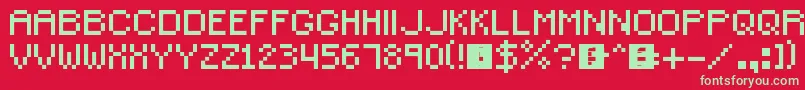 SmallPixel Font – Green Fonts on Red Background