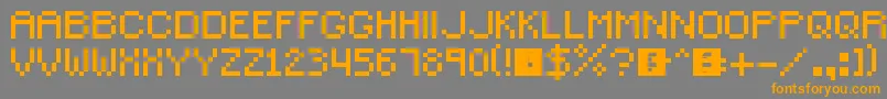 フォントSmallPixel – オレンジの文字は灰色の背景にあります。