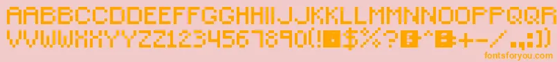 SmallPixel Font – Orange Fonts on Pink Background