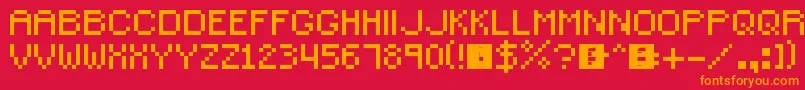 SmallPixel Font – Orange Fonts on Red Background