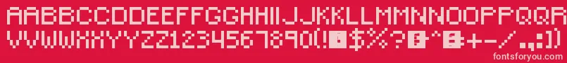 SmallPixel Font – Pink Fonts on Red Background