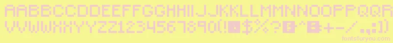 SmallPixel Font – Pink Fonts on Yellow Background