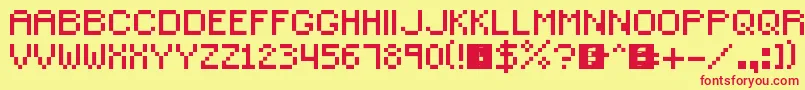 SmallPixel Font – Red Fonts on Yellow Background