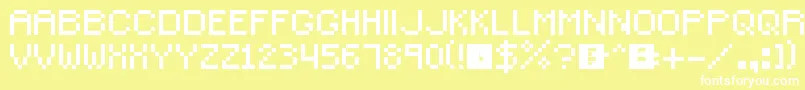 SmallPixel Font – White Fonts on Yellow Background