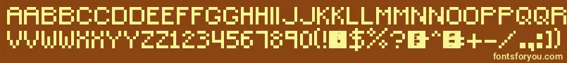 SmallPixel Font – Yellow Fonts on Brown Background