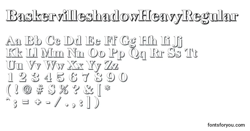 A fonte BaskervilleshadowHeavyRegular – alfabeto, números, caracteres especiais