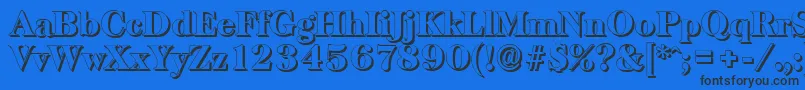 BaskervilleshadowHeavyRegular Font – Black Fonts on Blue Background
