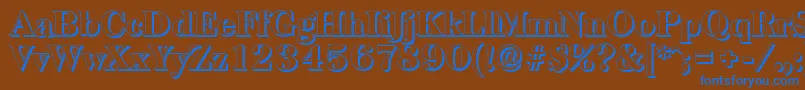 フォントBaskervilleshadowHeavyRegular – 茶色の背景に青い文字