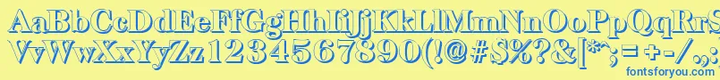 BaskervilleshadowHeavyRegular Font – Blue Fonts on Yellow Background