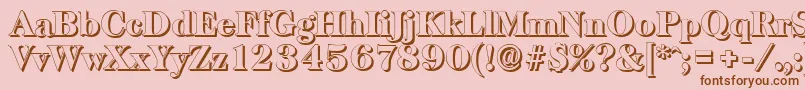 Fonte BaskervilleshadowHeavyRegular – fontes marrons em um fundo rosa