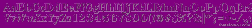 フォントBaskervilleshadowHeavyRegular – 紫の背景に灰色の文字