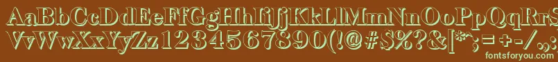 BaskervilleshadowHeavyRegular Font – Green Fonts on Brown Background