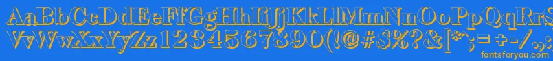 BaskervilleshadowHeavyRegular Font – Orange Fonts on Blue Background