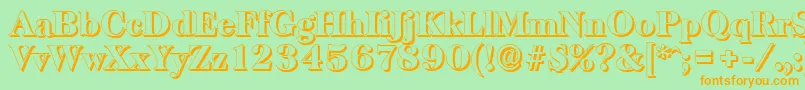 BaskervilleshadowHeavyRegular Font – Orange Fonts on Green Background