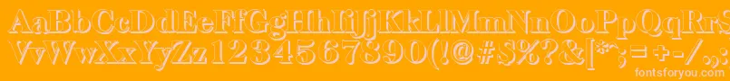 BaskervilleshadowHeavyRegular Font – Pink Fonts on Orange Background