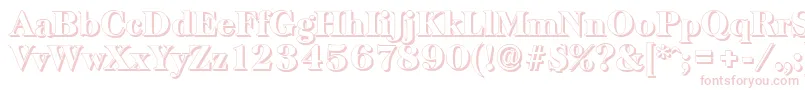 Fonte BaskervilleshadowHeavyRegular – fontes rosa em um fundo branco