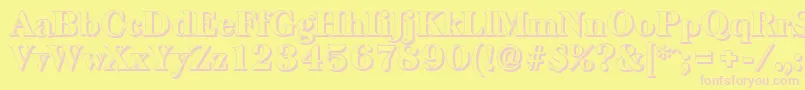 BaskervilleshadowHeavyRegular Font – Pink Fonts on Yellow Background