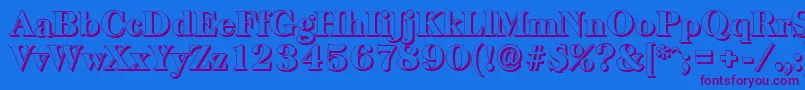 BaskervilleshadowHeavyRegular Font – Purple Fonts on Blue Background