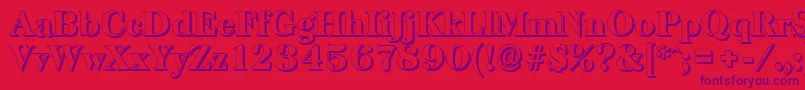 BaskervilleshadowHeavyRegular Font – Purple Fonts on Red Background