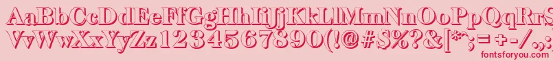 BaskervilleshadowHeavyRegular Font – Red Fonts on Pink Background