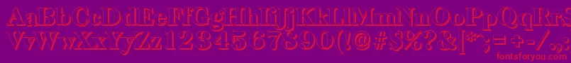 BaskervilleshadowHeavyRegular Font – Red Fonts on Purple Background