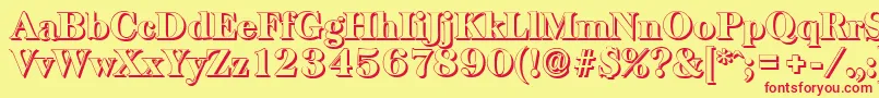 BaskervilleshadowHeavyRegular Font – Red Fonts on Yellow Background