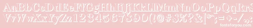 BaskervilleshadowHeavyRegular-Schriftart – Weiße Schriften auf rosa Hintergrund