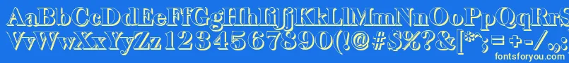 BaskervilleshadowHeavyRegular Font – Yellow Fonts on Blue Background