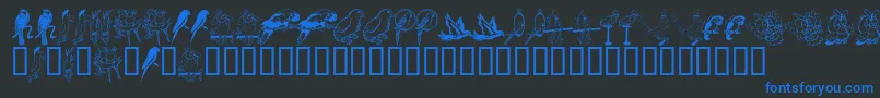 フォントLcrParrotTalk – 黒い背景に青い文字