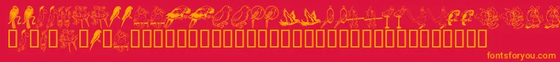 フォントLcrParrotTalk – 赤い背景にオレンジの文字