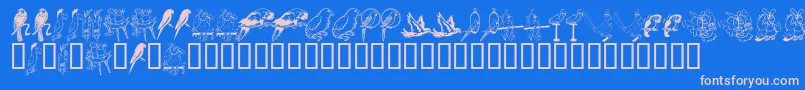 fuente LcrParrotTalk – Fuentes Rosadas Sobre Fondo Azul