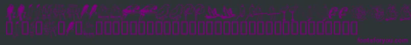 LcrParrotTalk-fontti – violetit fontit mustalla taustalla
