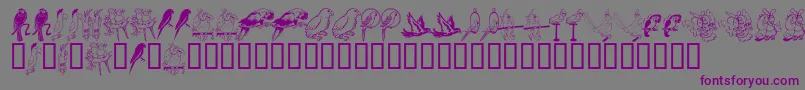 LcrParrotTalk-fontti – violetit fontit harmaalla taustalla