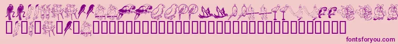 Weitere Informationen zur LcrParrotTalk-Schriftart LcrParrotTalk-Schriftart – Violette Schriften auf rosa Hintergrund