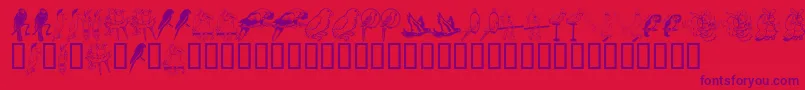 フォントLcrParrotTalk – 赤い背景に紫のフォント