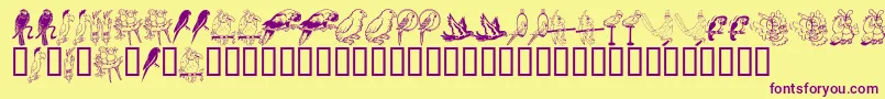 Weitere Informationen zur LcrParrotTalk-Schriftart LcrParrotTalk-Schriftart – Violette Schriften auf gelbem Hintergrund