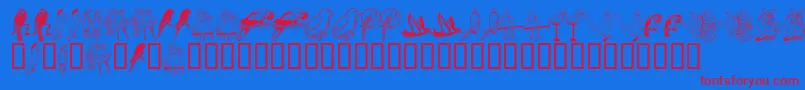 フォントLcrParrotTalk – 赤い文字の青い背景