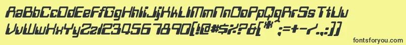 TwobitItalic Font – Black Fonts on Yellow Background