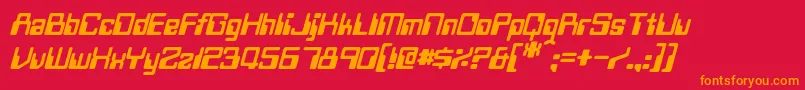 fuente TwobitItalic – Fuentes Naranjas Sobre Fondo Rojo